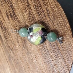 P205 artisan rose glass‎ pendant